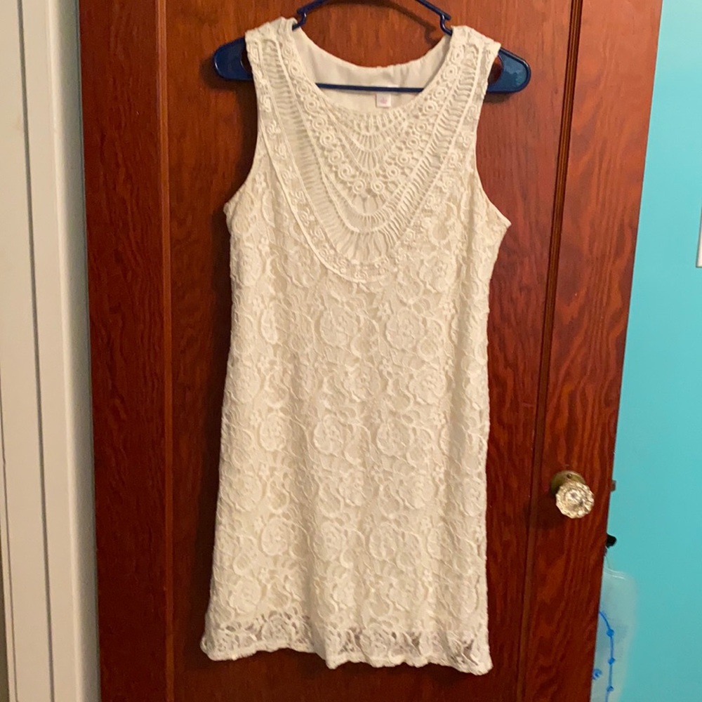 Crochet and lace sleeveless dress